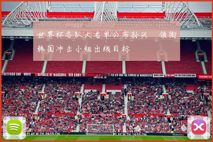 世界杯各队大名单公布孙兴慜领衔韩国冲击小组出线目标